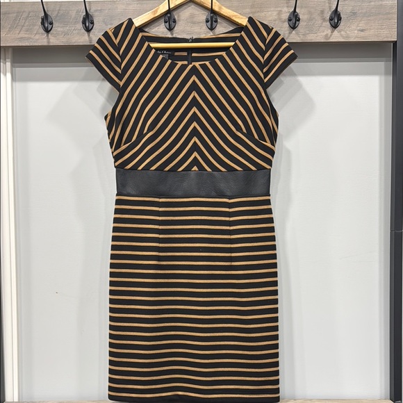 Alyx Dresses & Skirts - NWOT! Elegant Black and Tan Striped Dress